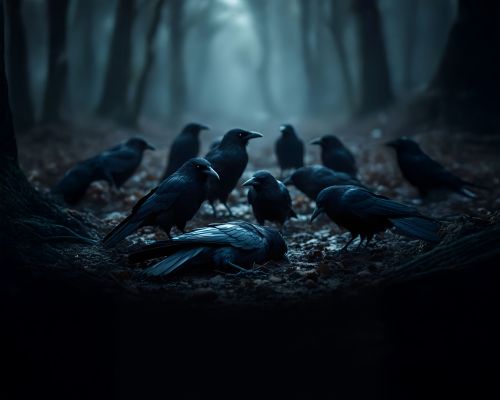 Bir karga öldüğünde, diğer kargalar onu incelemek için toplanır.